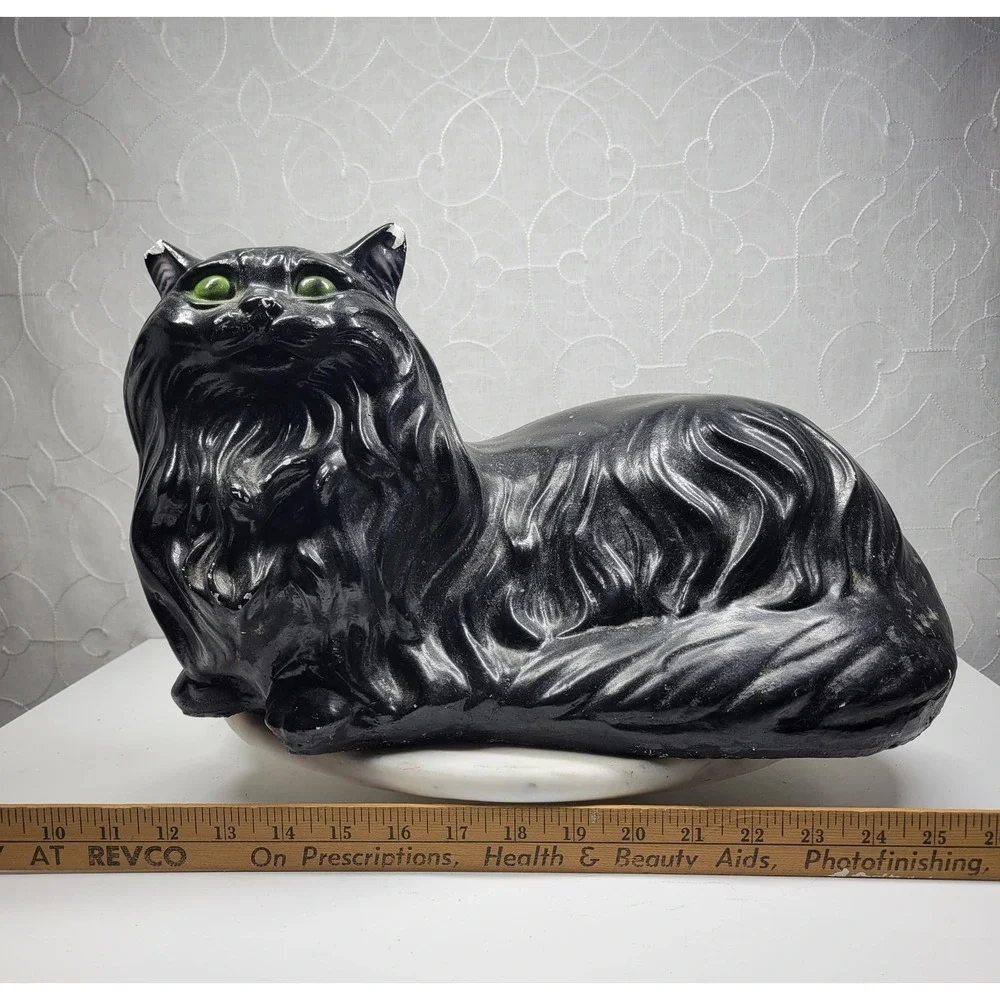 Vintage Persian Cat Chalkware Statue 16
